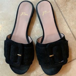 J Crew suede slides